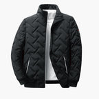 Veste matelasse homme noire chevron zip col montant – Valenne