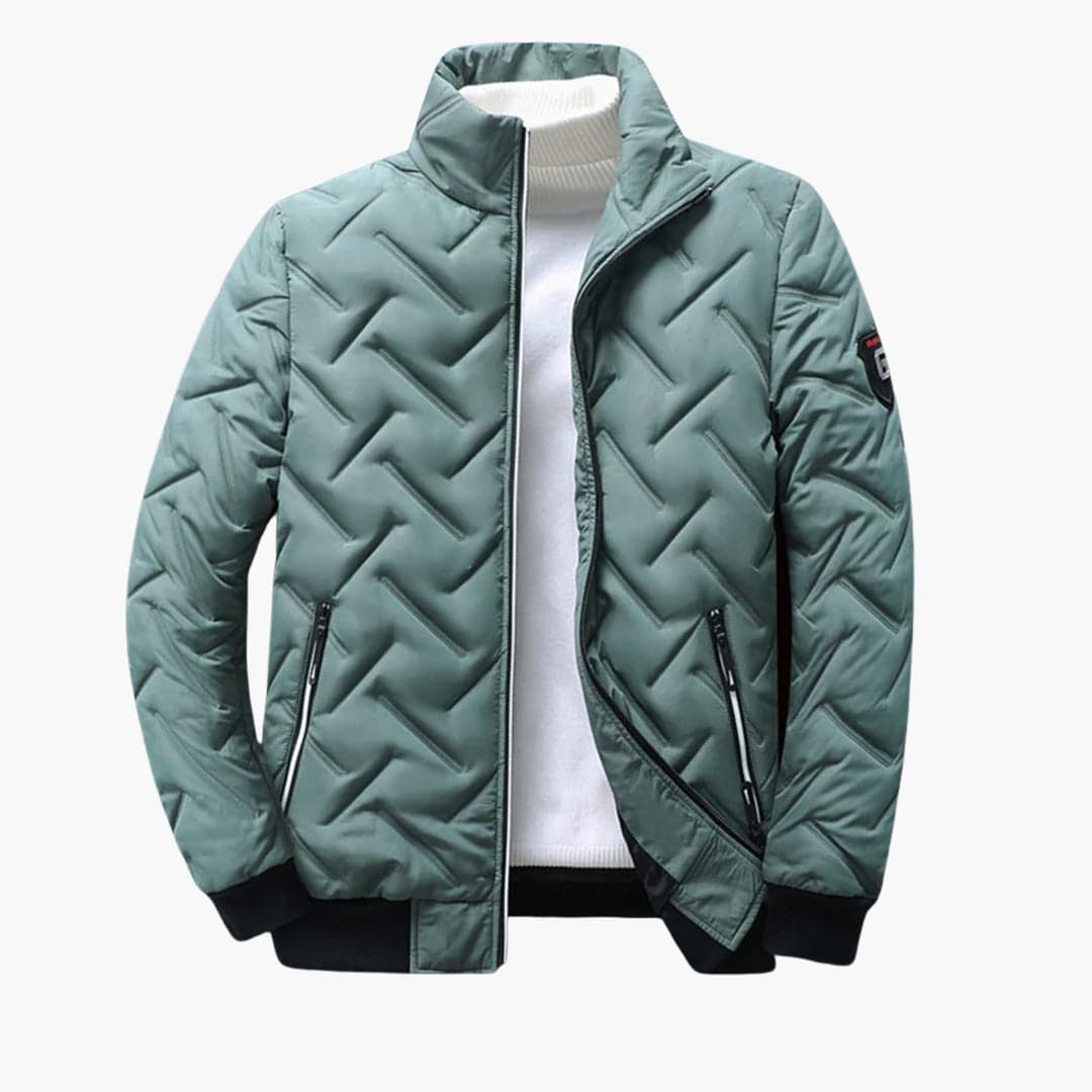 Veste matelasse homme verte zip poches latérales – style urbain