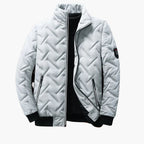 Veste matelasse homme grise chevron – coupe ajustée moderne