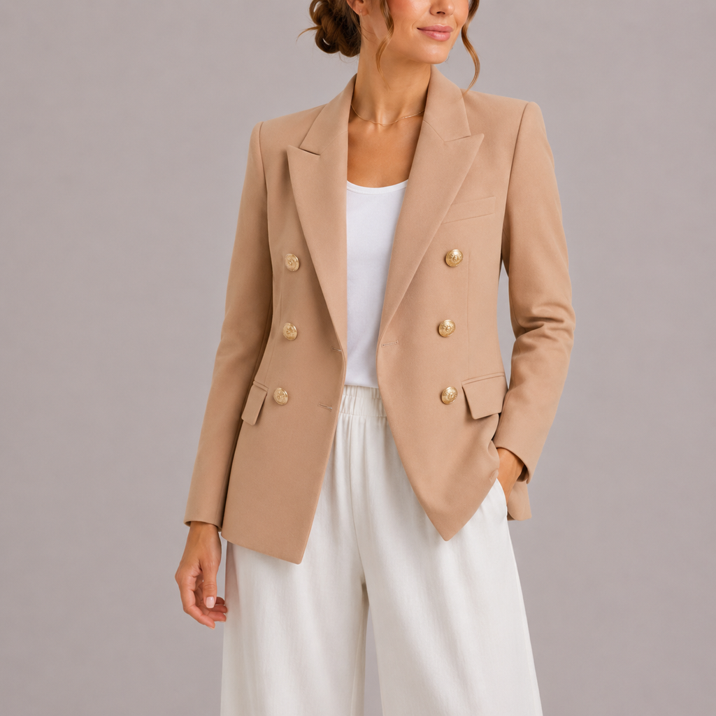 Blazer Femme Boutons Dorés Détail – Valenne