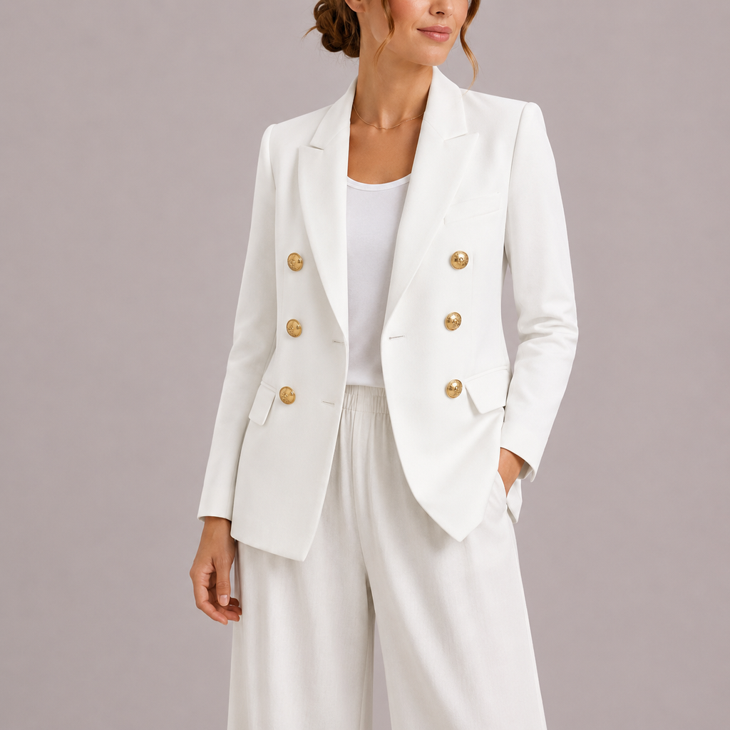 Blazer Double Boutonnage Femme Vue Arrière – Valenne
