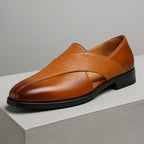 Mocassins homme cuir raffiné – vue trois-quarts