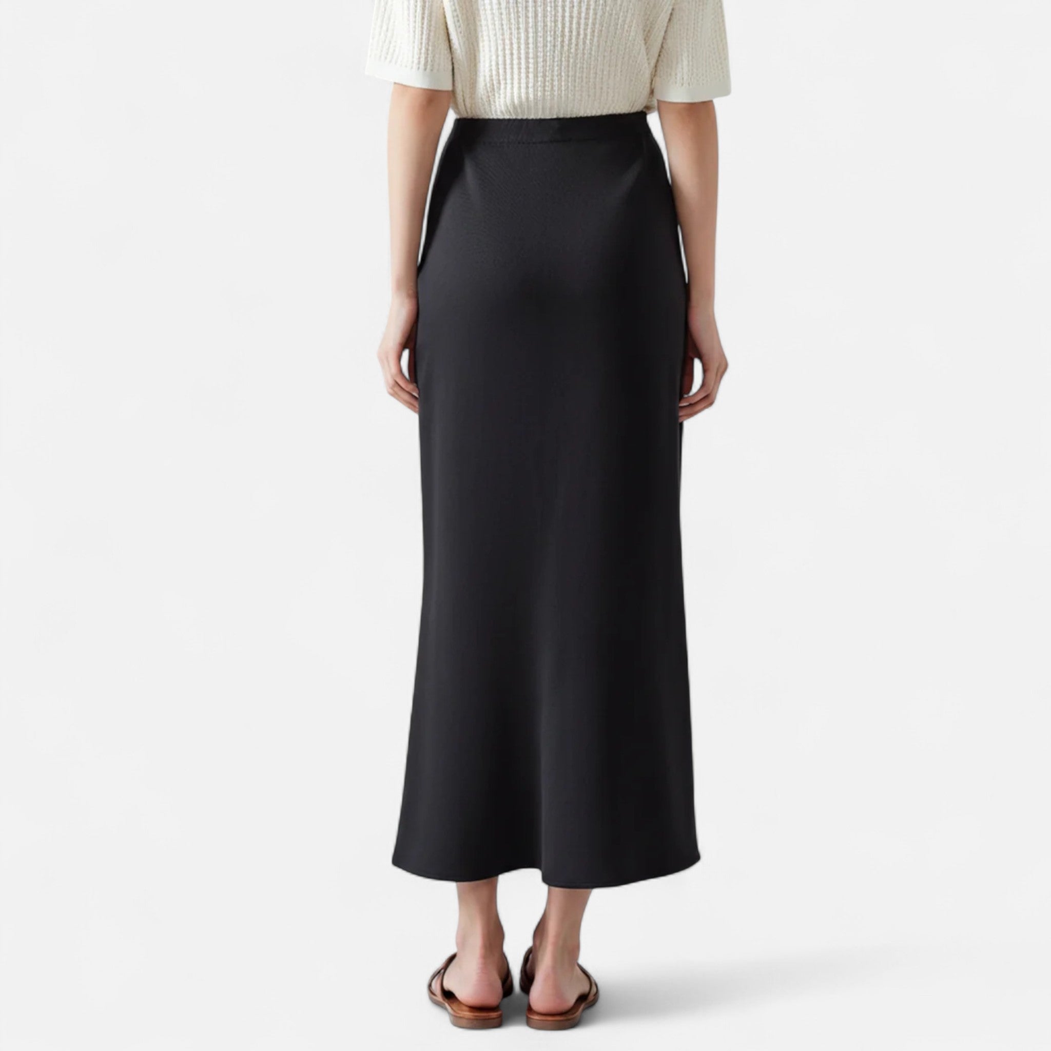 Jupe Soie Old Money Femme Noir – Valenne