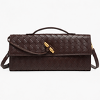 Pochette Luxe Tressée Marron Femme – Valenne