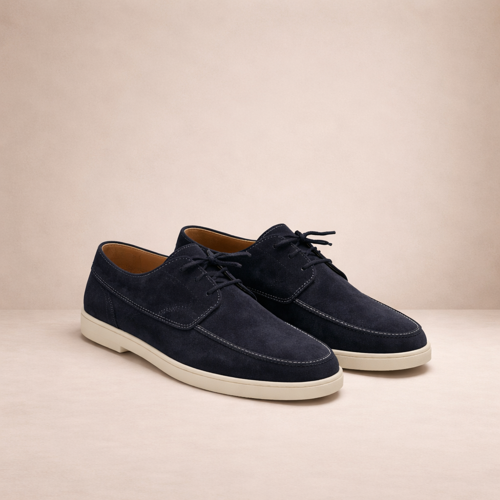 Loafers Suède Homme Vue Dessus – Valenne