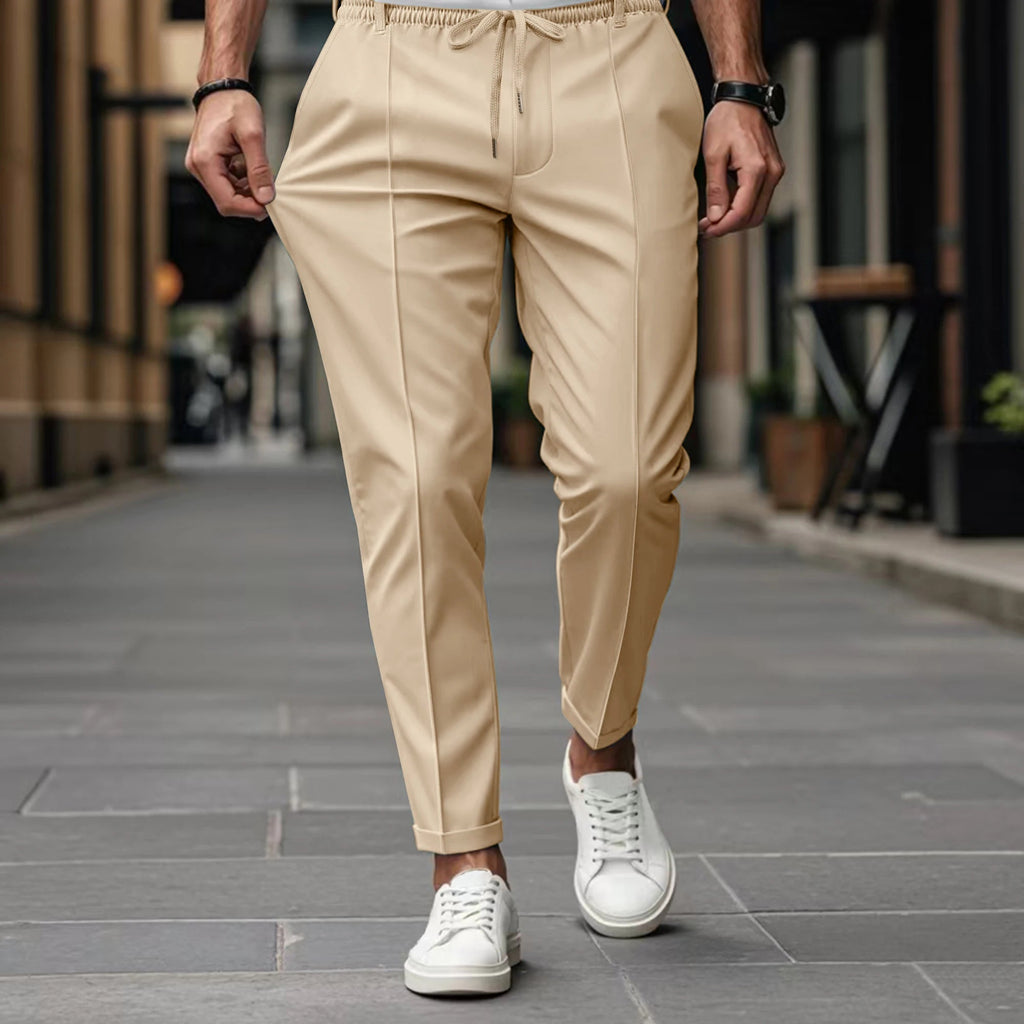 Pantalon Tissé Casual Homme Noir – Valenne