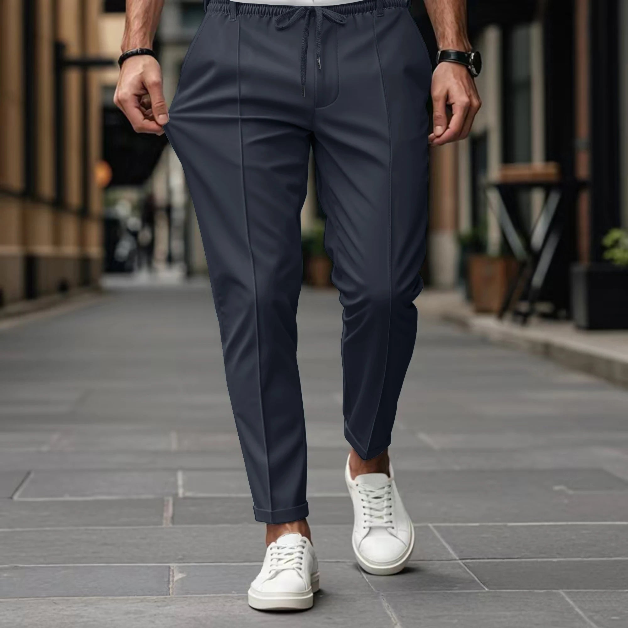 Pantalon Tissé Homme Marron – Valenne