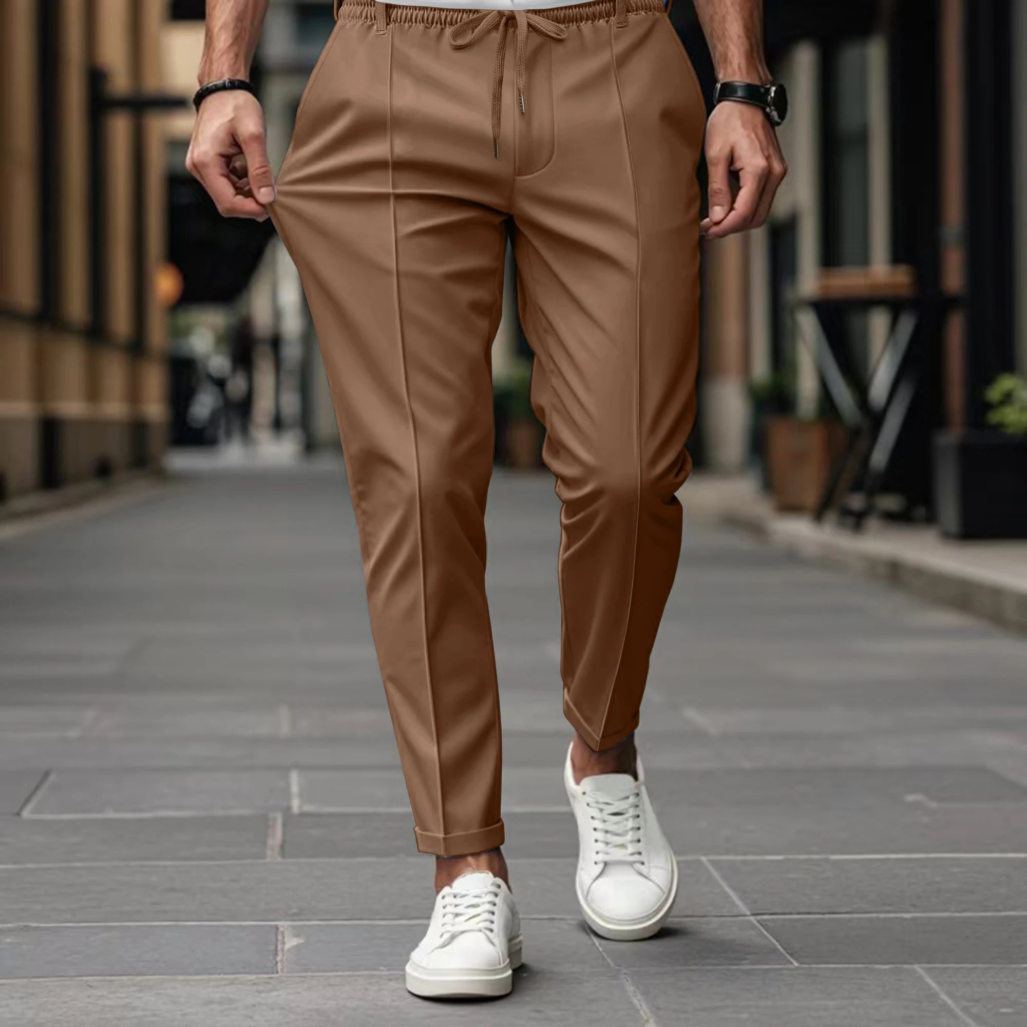 Pantalon Casual Homme Détail Taille Cordon – Valenne