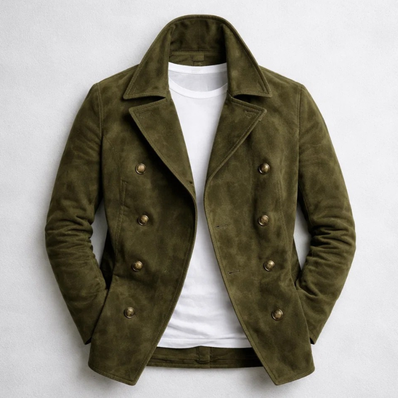 Manteau Suède Henry Homme Vue Latérale – Valenne
