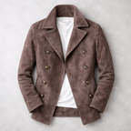 Manteau Suède Double Boutonnage Homme Henry Vert Marron Foncé – Valenne