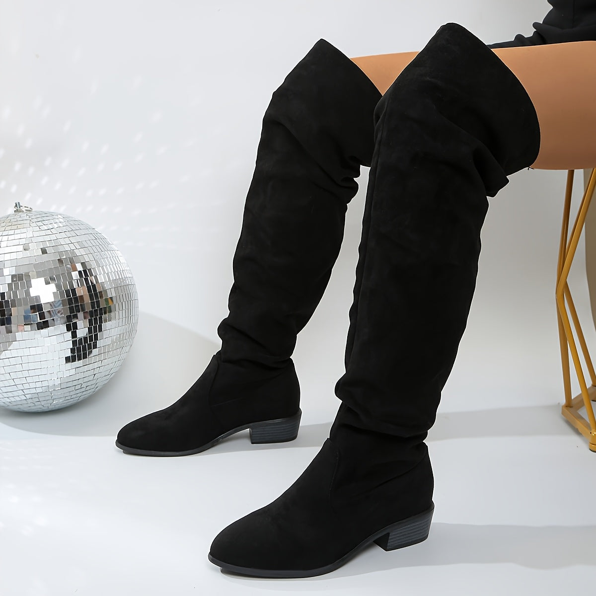 Bottes Hautes Suédine Jolie Gris Style – Valenne
