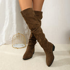 Bottes Genoux Femme Jolie Vue Latérale – Valenne