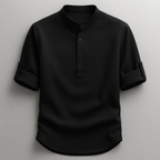 Chemise Henley Hudson Homme Noir – Valenne