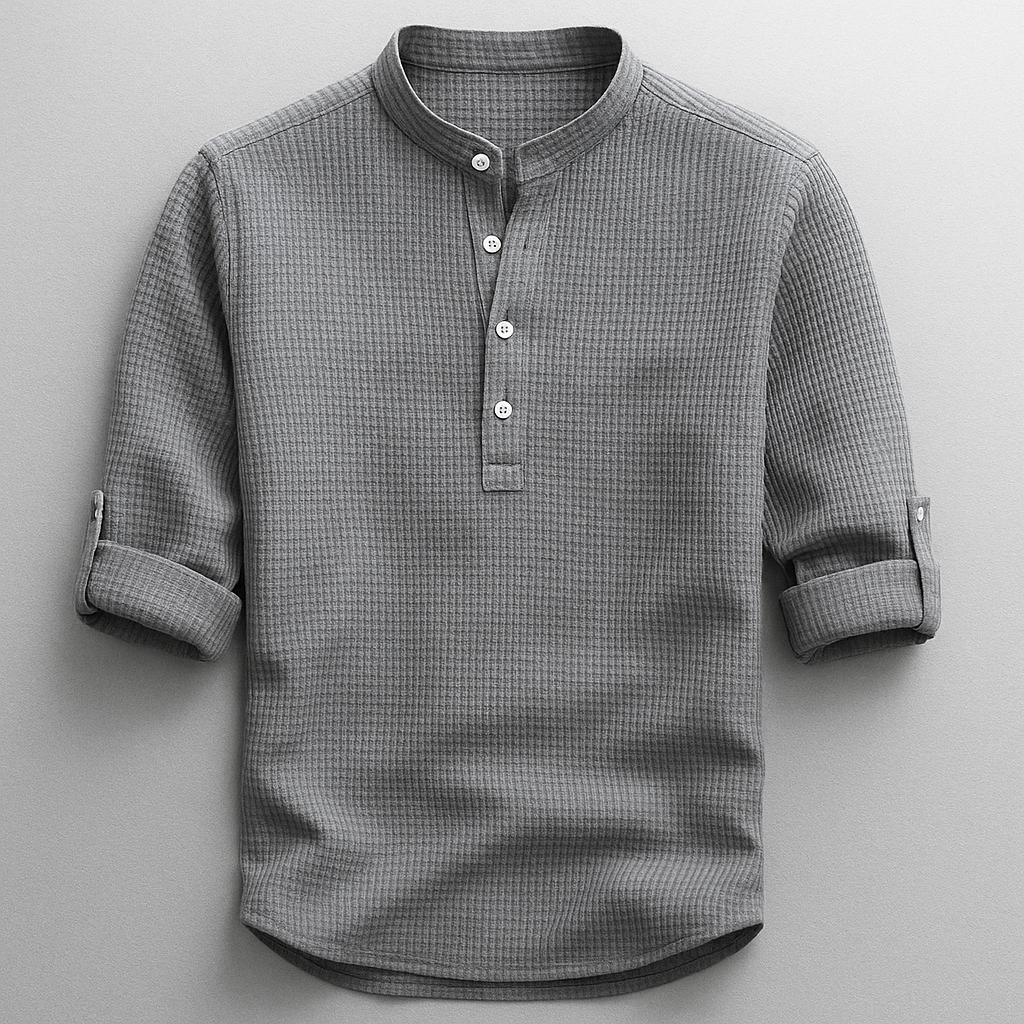 Chemise Henley Hudson Homme Gris – Valenne