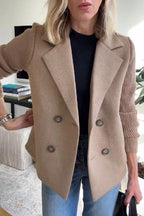 Manteau Blazer Sasha Femme Détail Manches Patchwork – Valenne