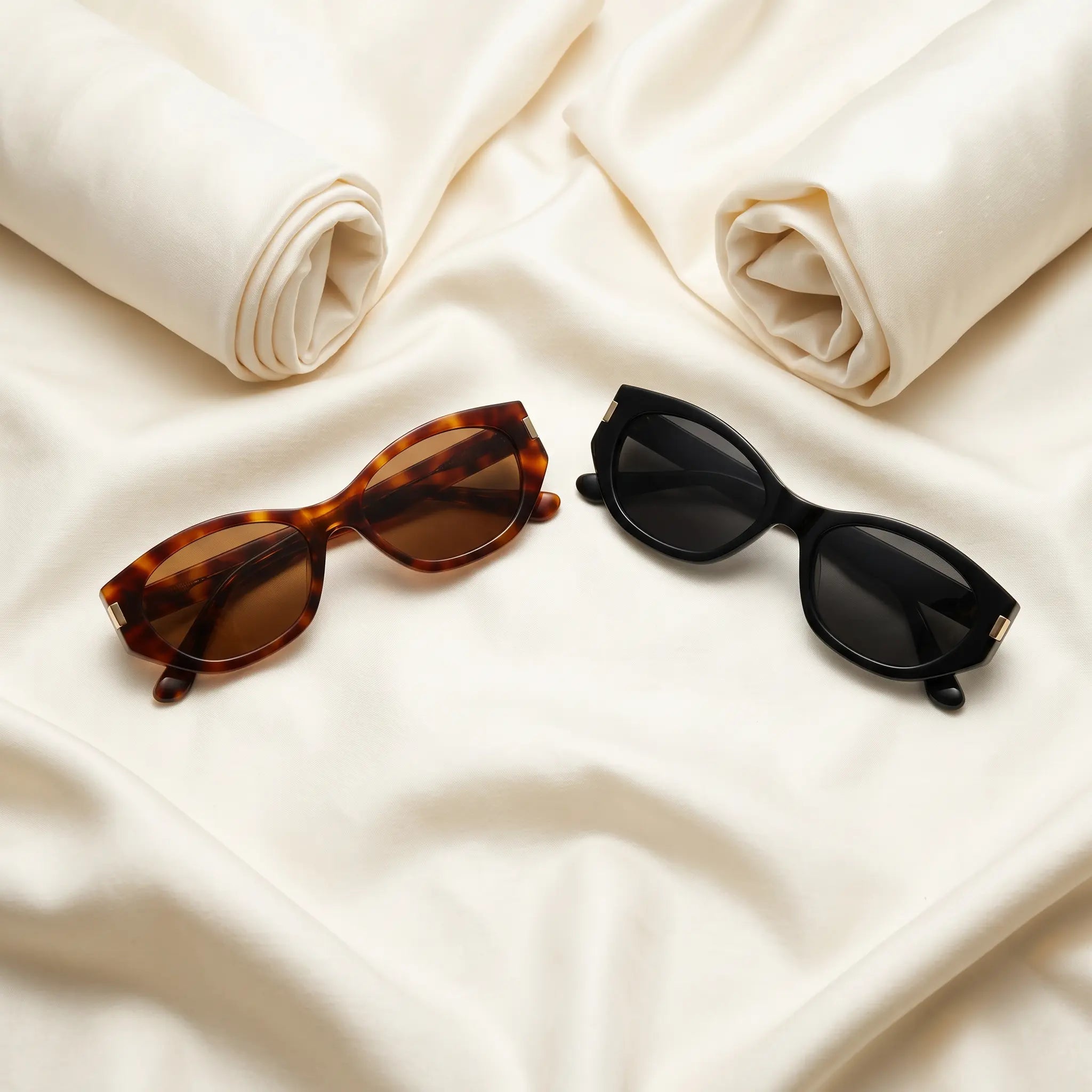 Lunettes Cat-Eye Belmore Noir et Marron Cacao Vue Dessus – Valenne