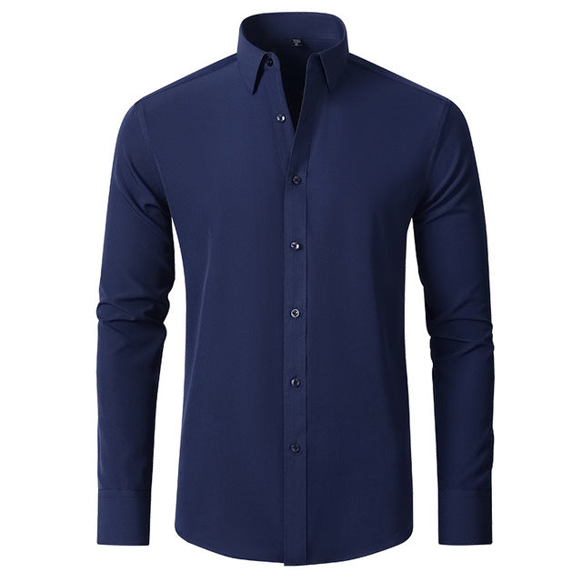 Chemise Extensible Homme Bleu Marine – Valenne