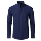 Chemise Extensible Homme Bleu Marine – Valenne