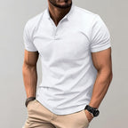 Polo Homme Maille Blanc Vue Face – Valenne