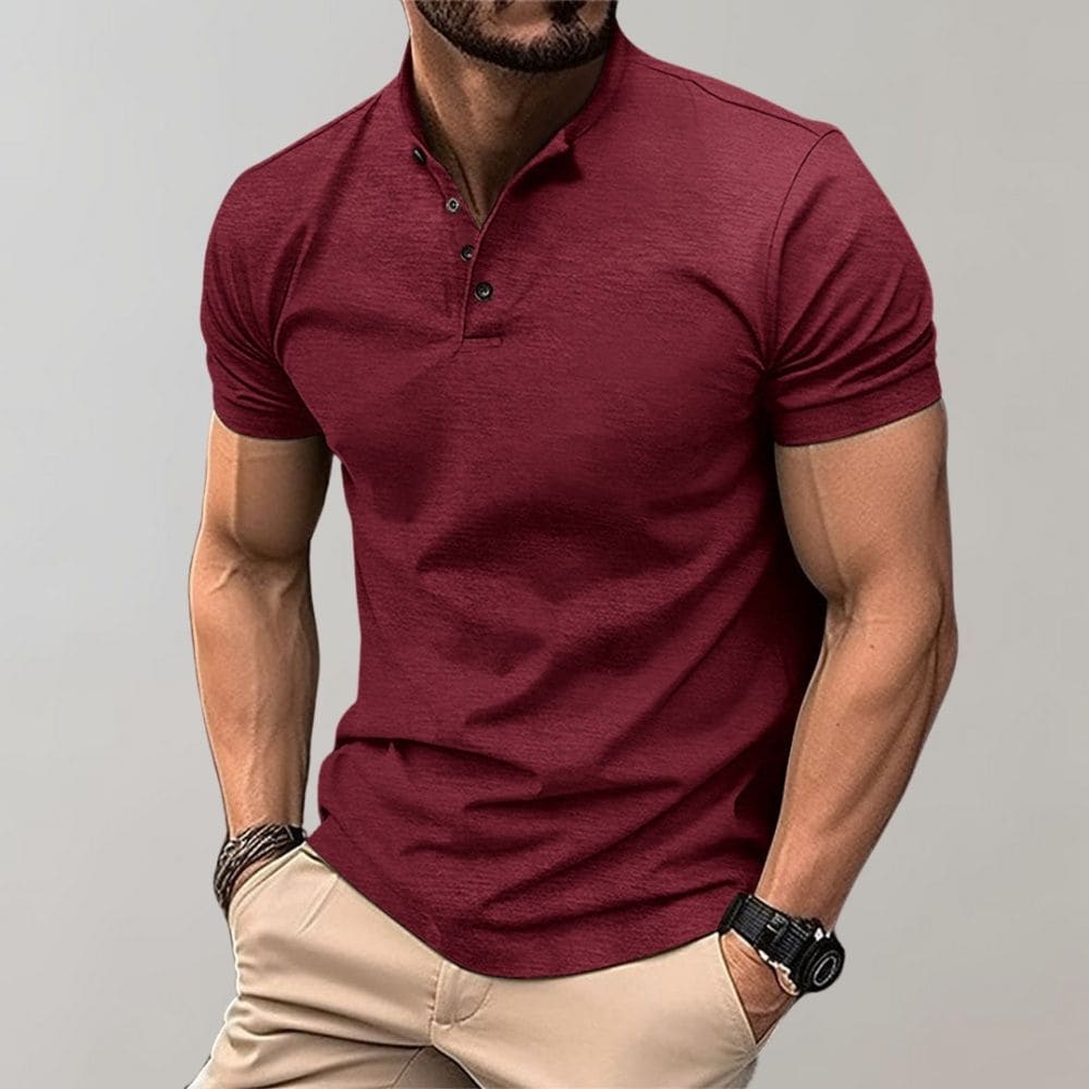Polo Homme Col Montant Rouge – Valenne
