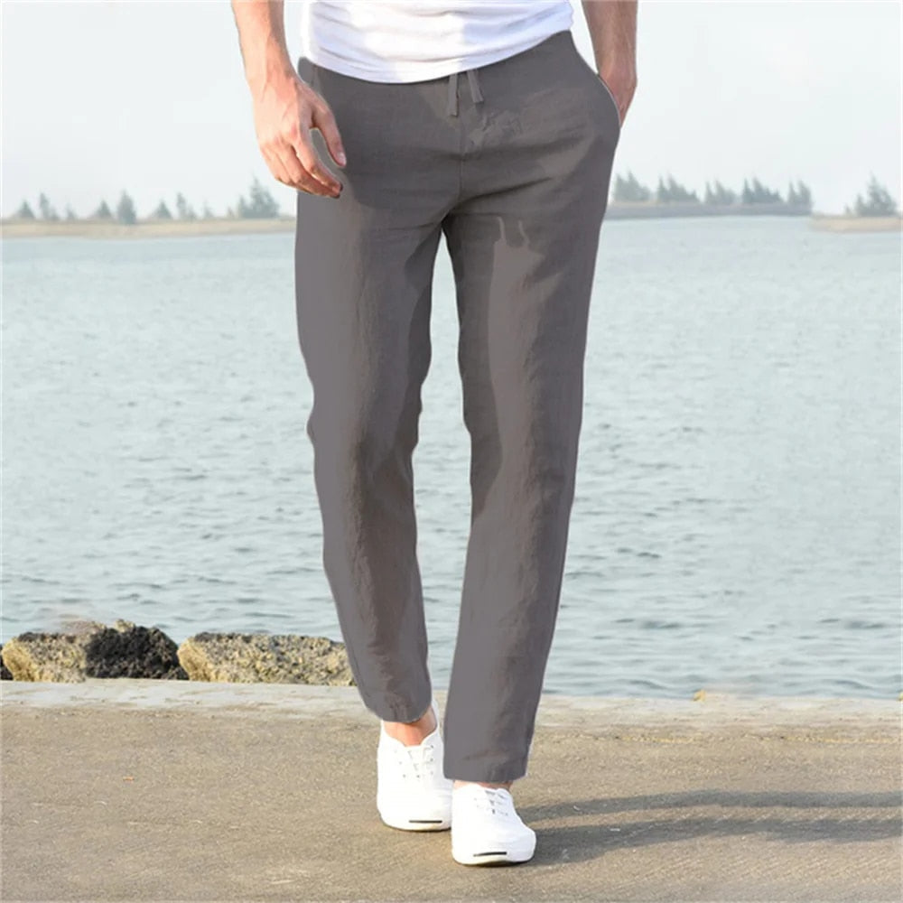 Pantalon Lin Homme Bleu Clair – Valenne
