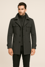Manteau Homme Felix Double Couche Gris Hiver – Valenne