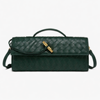 Pochette Tressée Vert Olive Soirée – Valenne