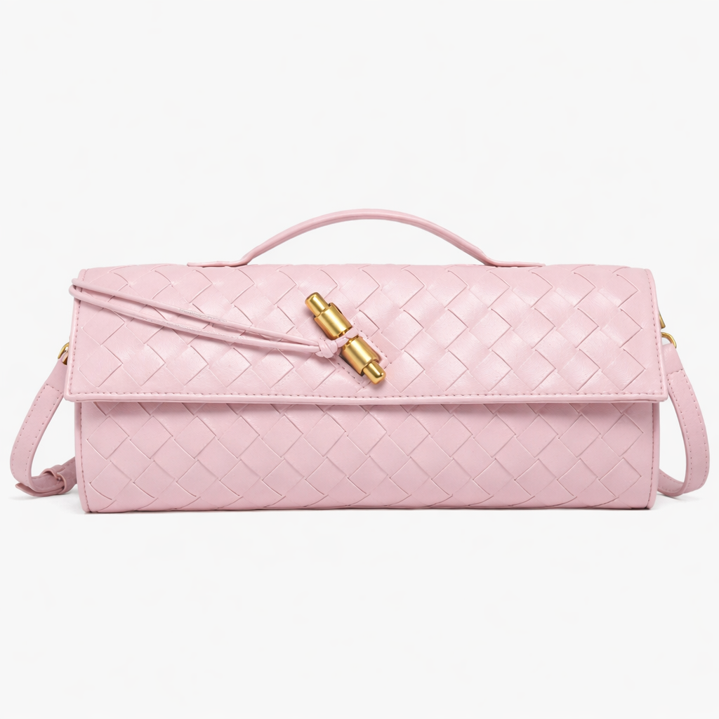 Pochette Tressée Rose Femme – Valenne