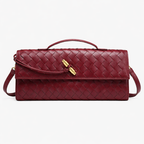Pochette Cuir Vegan Tressée Rouge – Valenne
