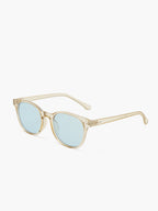 Lunettes de Soleil Rondes Femme Monture Acétate Bleu Clair Face – Valenne