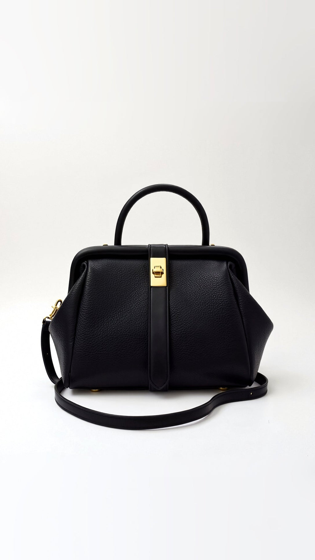 Sac Bellamy Noir Détail Fermoir Doré – Valenne