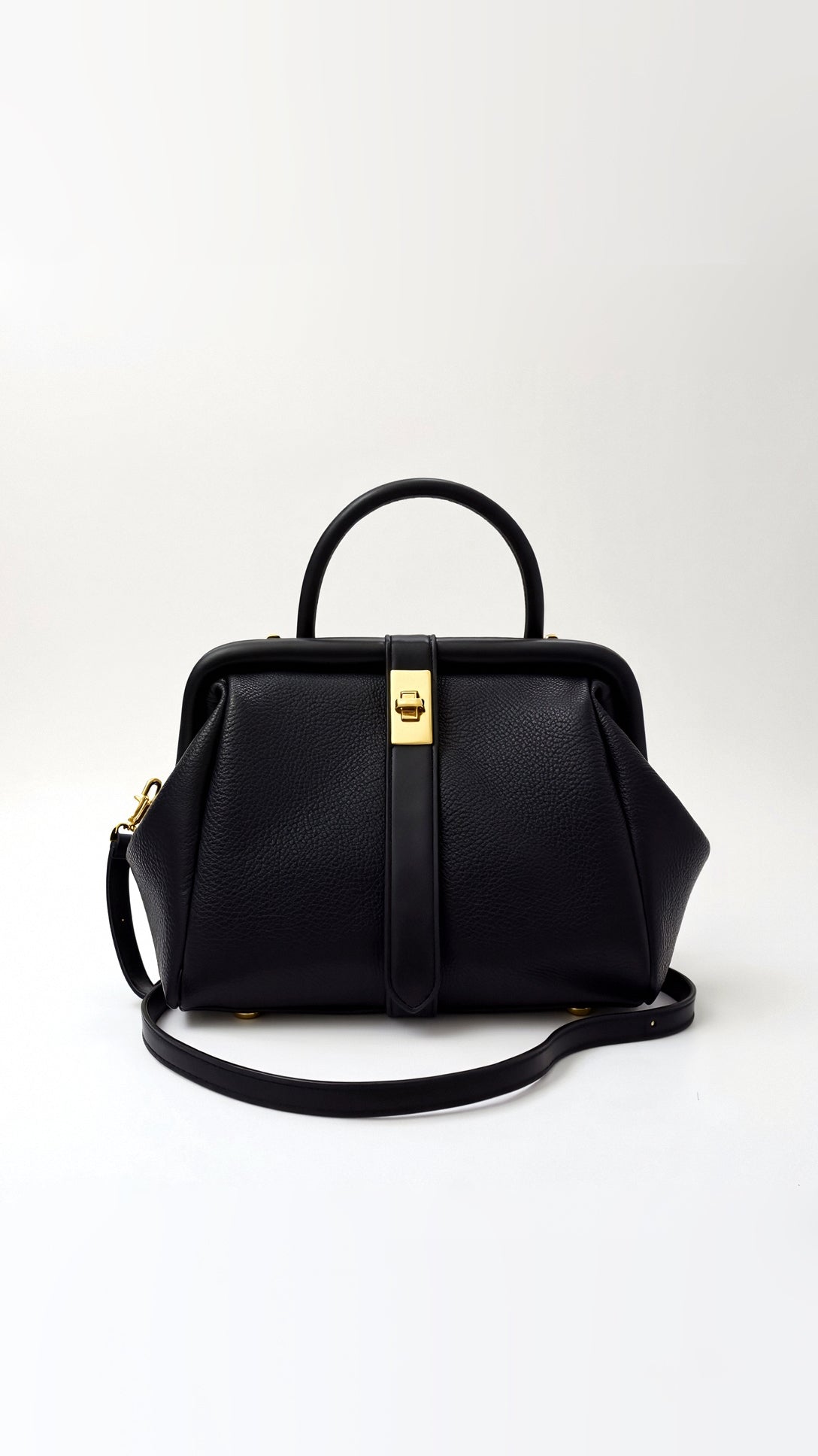 Sac Bellamy Noir Détail Fermoir Doré – Valenne