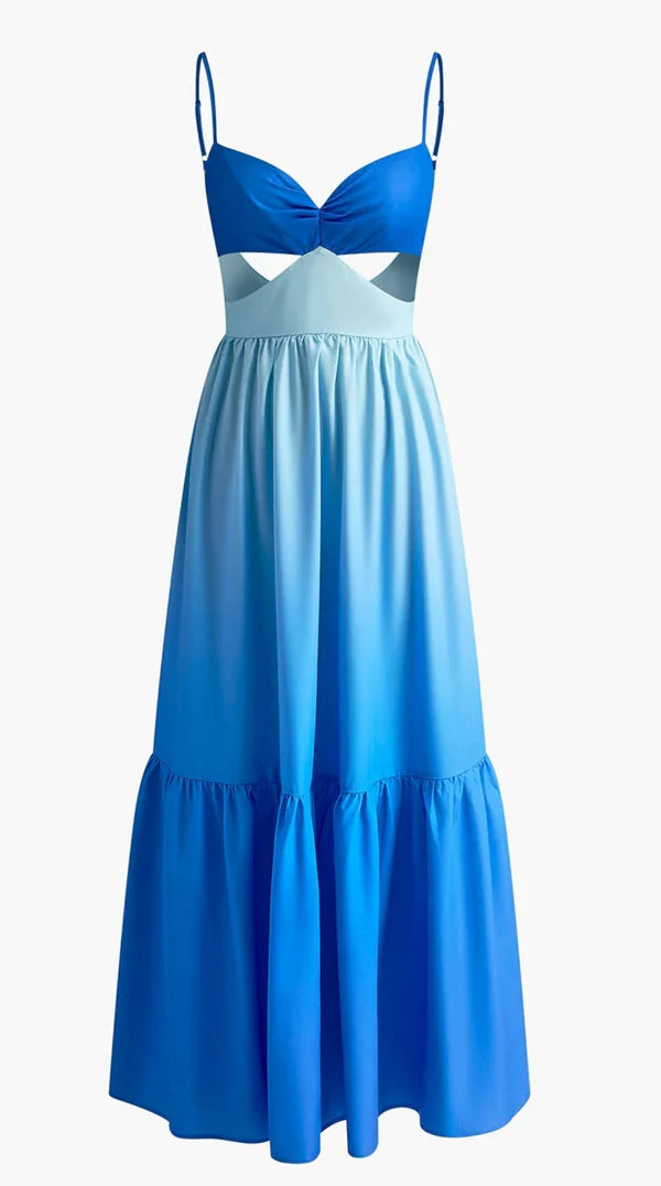 Robe maxi fluide dégradé vue de face