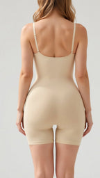 Bodysuit Mi-Cuisse Sculptant Beige Vue 2 – Valenne