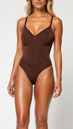 Bodysuit Thong Gainant Grande Taille Marron – Valenne