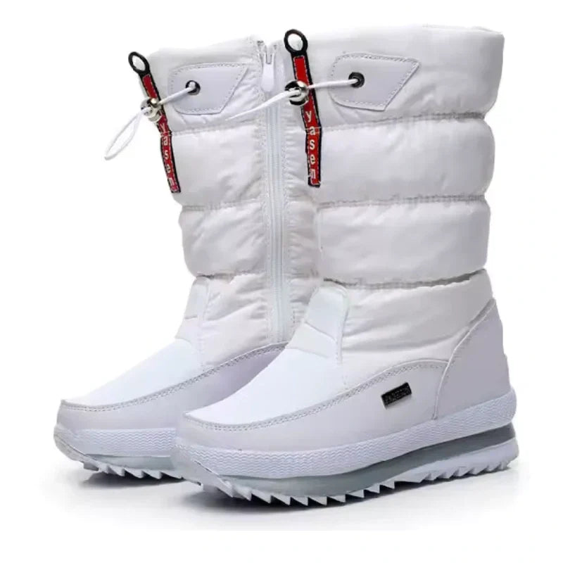 Bottes Neige Femme Blanc Isolées – Valenne