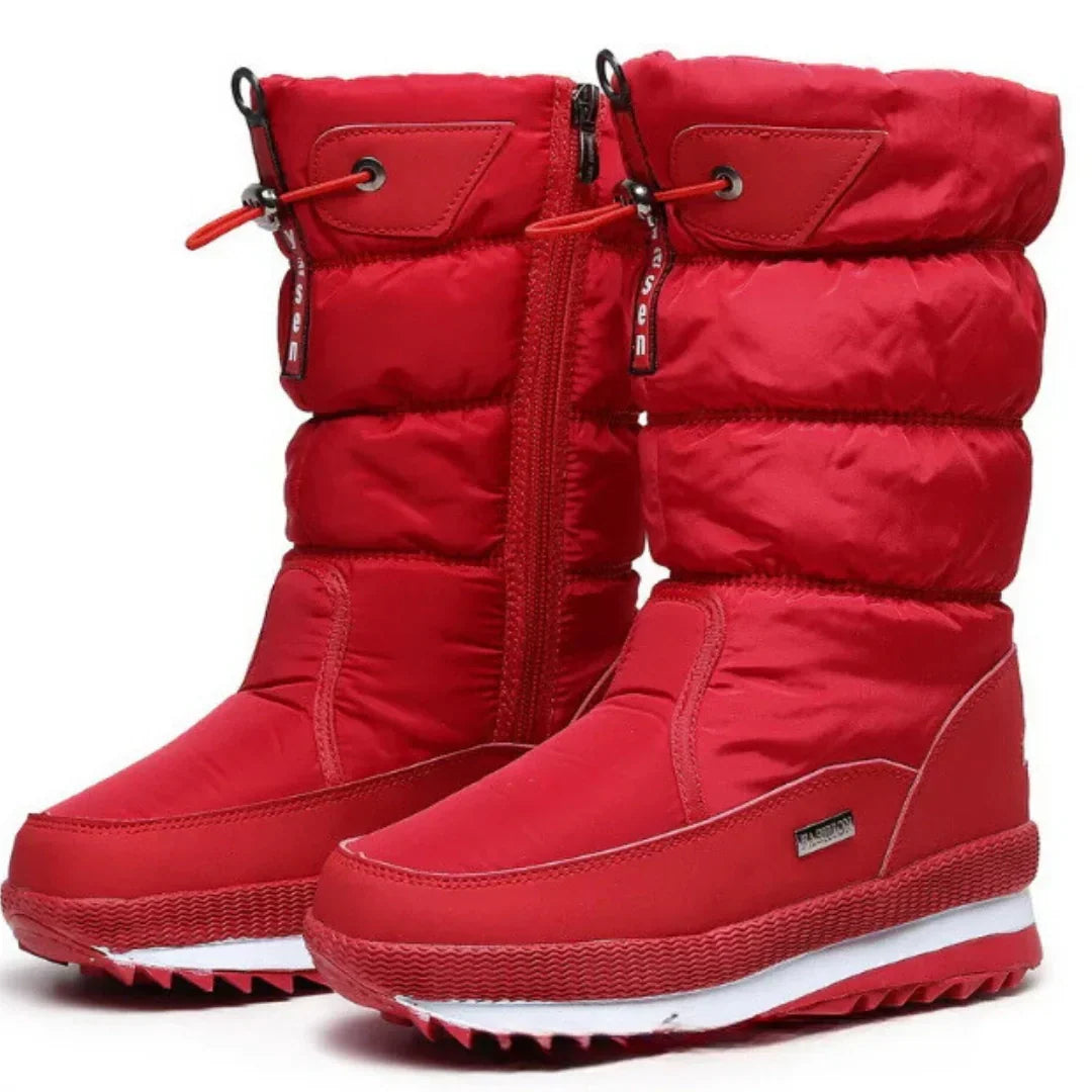 Bottes Neige Femme Rouge Antidérapantes – Valenne