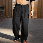 Pantalon Lin Large Homme Vue Latérale – Valenne