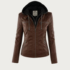 Veste Cuir Moto Femme Marron – Valenne