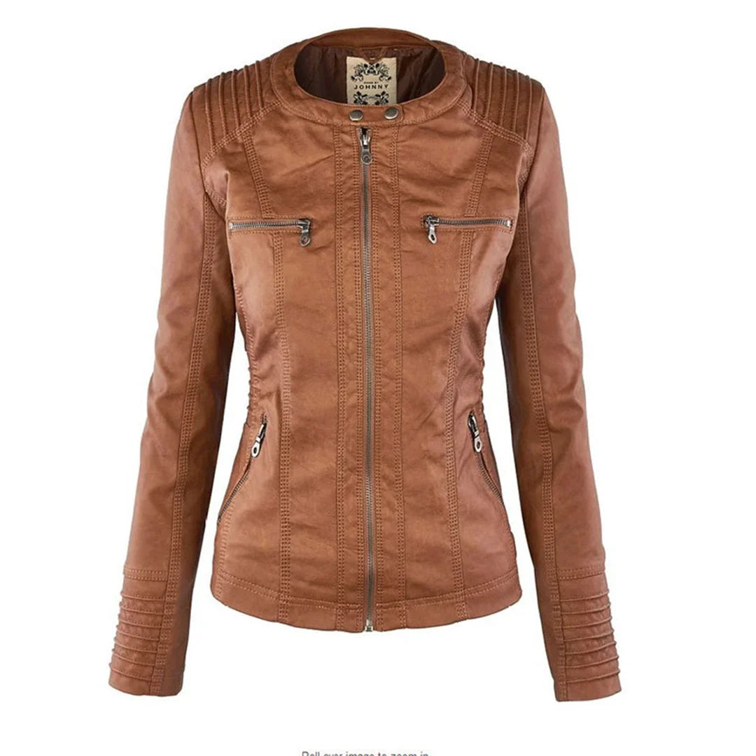 Veste Cuir Moto Détail Poches Zip – Valenne