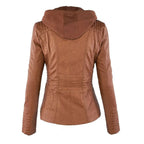 Veste Moto Femme Cuir Détail Manches Plissées – Valenne