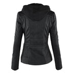 Veste Cuir Moto Femme Détail Zip Frontal – Valenne