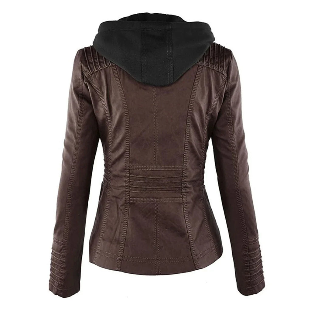 Veste Cuir Moto Noir Femme Style – Valenne