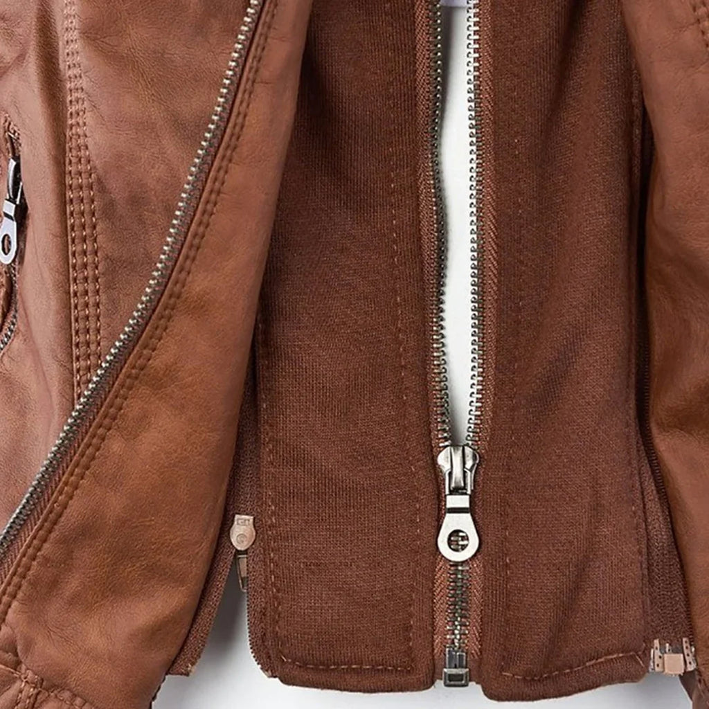 Veste Moto Femme Détail Capuche Cordon – Valenne