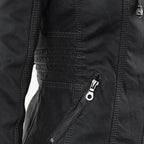 Veste Cuir Moto Marron Femme Détail – Valenne