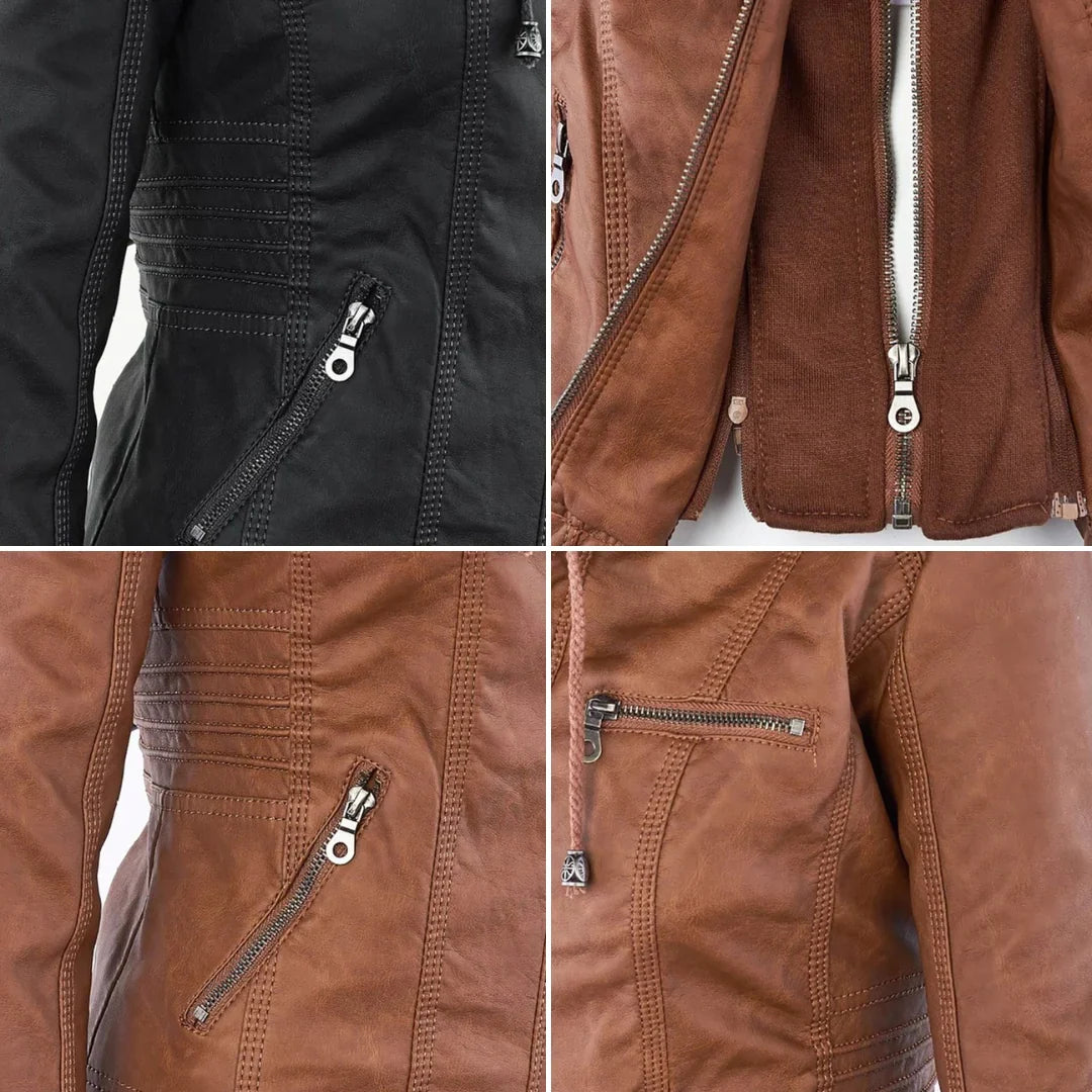 Veste Cuir Moto Femme Ensemble Coloris – Valenne