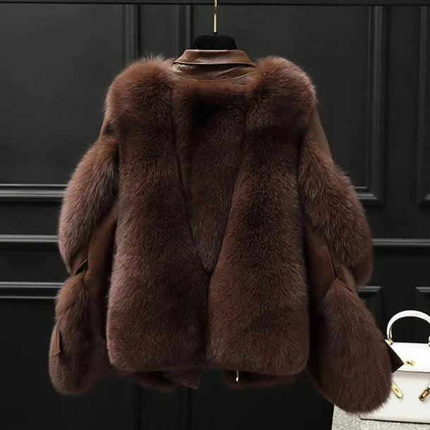 Veste Cuir Femme Col Fourrure Profil – Valenne
