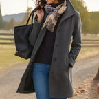 Pea Coat Laine Femme Gris – Valenne