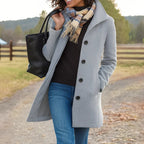 Pea Coat Laine Argent Femme – Valenne