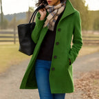 Pea Coat Laine Femme Vert – Valenne